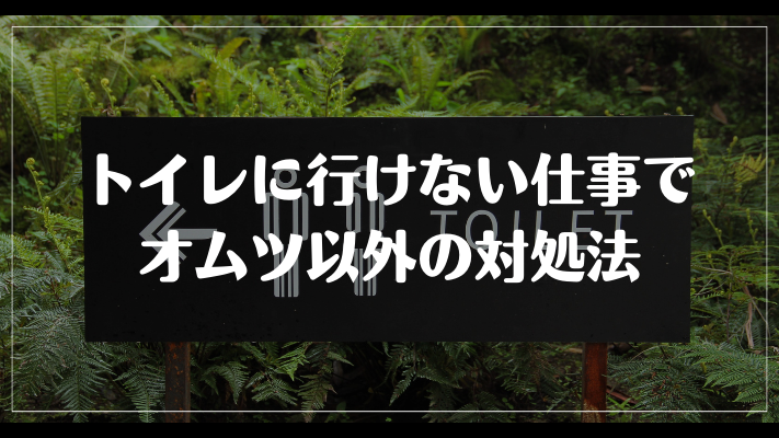 トイレに行けない仕事でオムツ以外の対処法