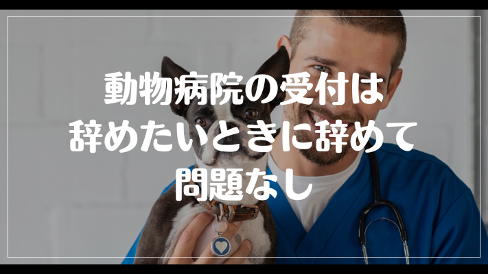 動物病院の受付は辞めたいときに辞めて問題なし