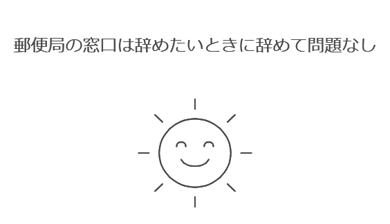 郵便局の窓口は辞めたいときに辞めて問題なし